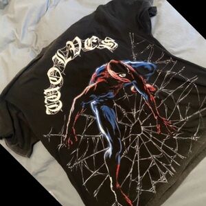 SPIDER-MAN'S WEB "PREMIUM" OVERSIZED TEE IN WOLF black and wolf grey